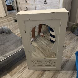 Wall-Mounted Jewelry Armoire w/ Mirror