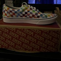 Tye Dye Checker White Vans