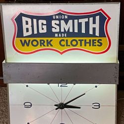 Union Made Big Smith Work Clothes Sign 18 1/4" W X 22" H X 3 3/4" D