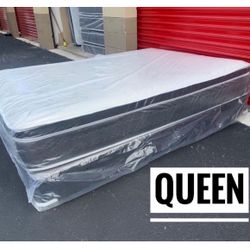 NEW Mattress Queen Size Pillowtop With Box Spring // Offer  🚚