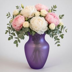 Purple Frosted Glass Vase
