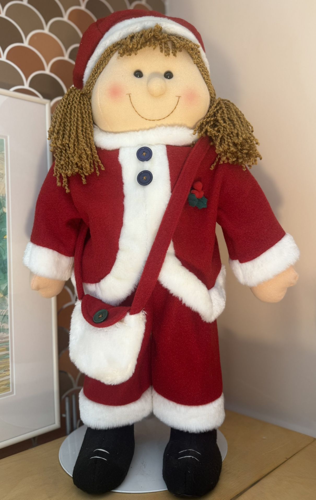 Christmas Plush Little Girl Standing 26".