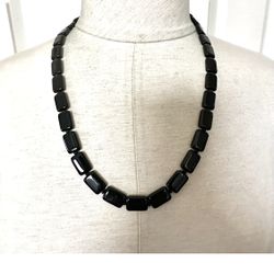 Black Beaded Necklace 