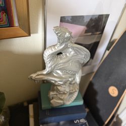  Ceramic Dragon Figurine Statue Silver Metallic 