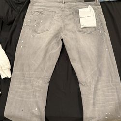 Grey Purple Jeans 