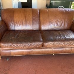 Brown Leather Couch 