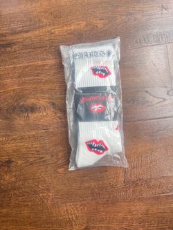 White Chrome Heart Socks
