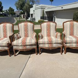 Antique Carved French Style Arm Chairs $250 EACH