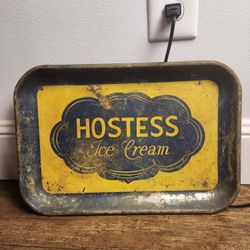 EXTREMELY RARE ANTIQUE VINTAGE 1930s Hostess Ice Cream Palor Serving Tray 15" X 10.5"