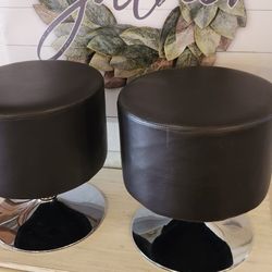 2 Low Swivel Ottoman Stools