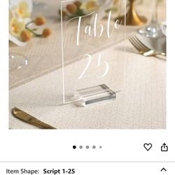 Table Numbers 1-25