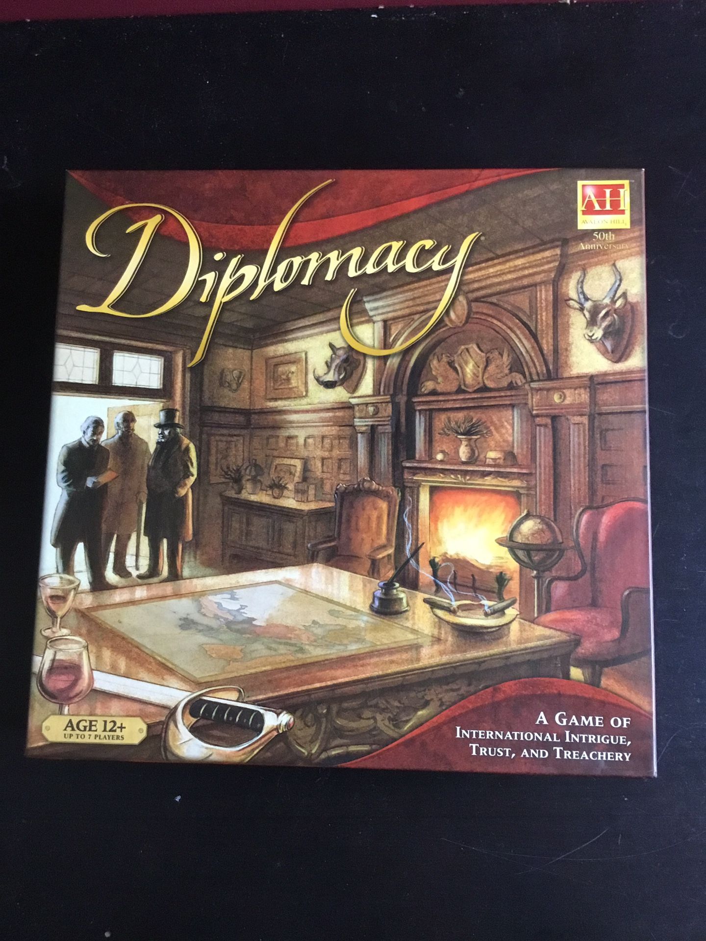 Ages: 12 to adult, 2-7 players, playing time 6 hours.  Released: 2008 Categories: Campaign, Bluffing, Negotiation, War Game Manufacturer: Avilon Hill/