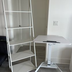 Perfect WFH Set Up: Foldable Standing Desk & Ladder Shelf