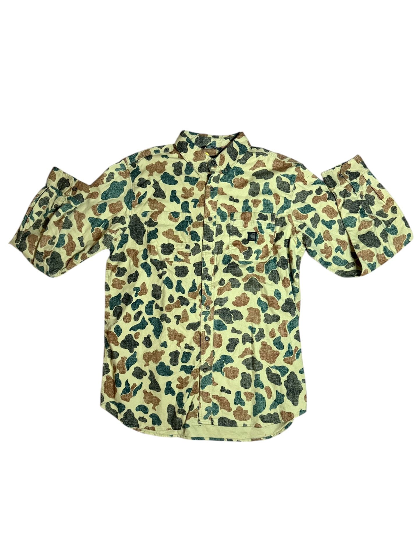 Carhartt Rugged Flex TW5585 Men Midnight Flannel Camo Relaxed Fit Shirt Size XLT