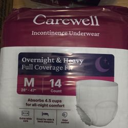 2 New/Sealed Carewell Heavy/Night Time Unisex Underware