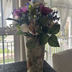 National Tree Company Faux Flowers w/ Planter – Medium