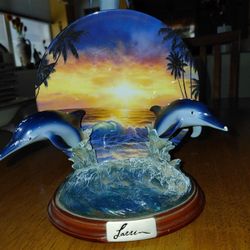 Dolphin Plate Statue by Lassen