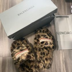 Balenciaga Slides Leopard Print