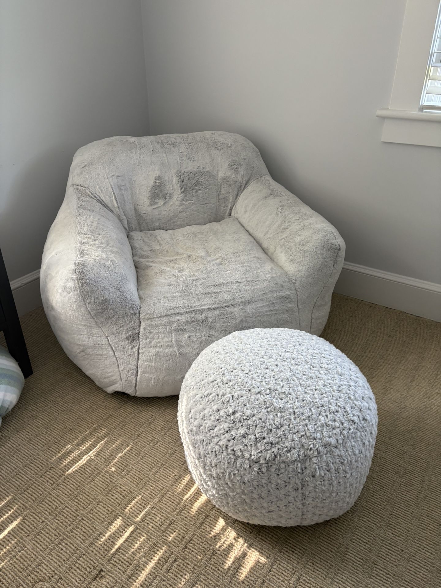 Bean Bag Type Chair And Small Ottoman