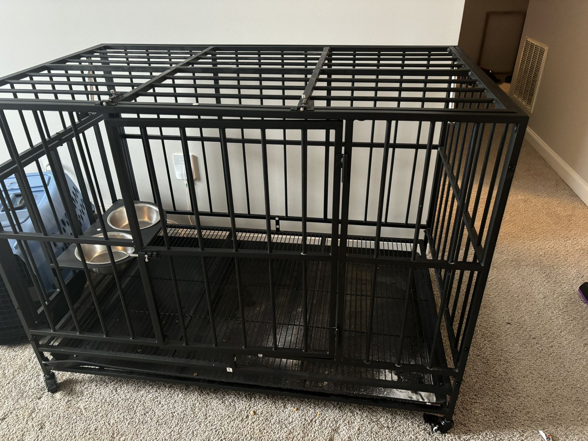 LOVMOR 48" Heavy Duty Dog Crate with Wheels