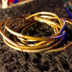 Several Tone Metal Beads Bracelet 