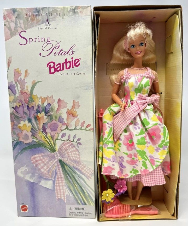 Spring Petals Barbie Doll Blonde Second in Series Avon Exclusive Special Edition