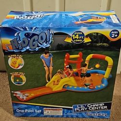 Brand New H2OGO Lil Champ Play Pool Center With Detachable Slide Kids Outdoor Summer Fun  Designed to get kids moving, grooving and out of the house, 