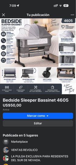 Bedside Sleeper Bassinet with Canopy – New