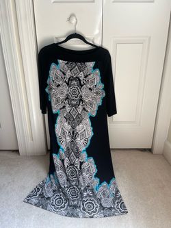 Black Maxi Dress with Mandala Print