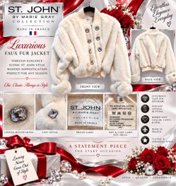 St. John by Marie Gray Faux Fur Jacket Size Small