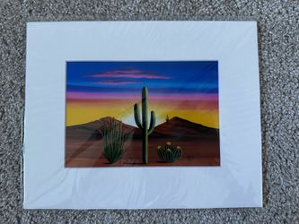 Sunlit Art Arizona Sunset Signed Art Print by Brenda Schott