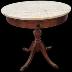 Round Marble Top End Table