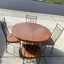 Thomasville Wrought Iron Wood Table Chairs