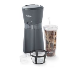 Mr. Coffee® Iced™ Coffee Maker with Reusable Tumbler and Coffee Filter, Dark Grey