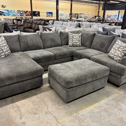 Cozy Comfortable 2 Piece Sectional.  Storage Ottoman Available Also. See Below For Details.