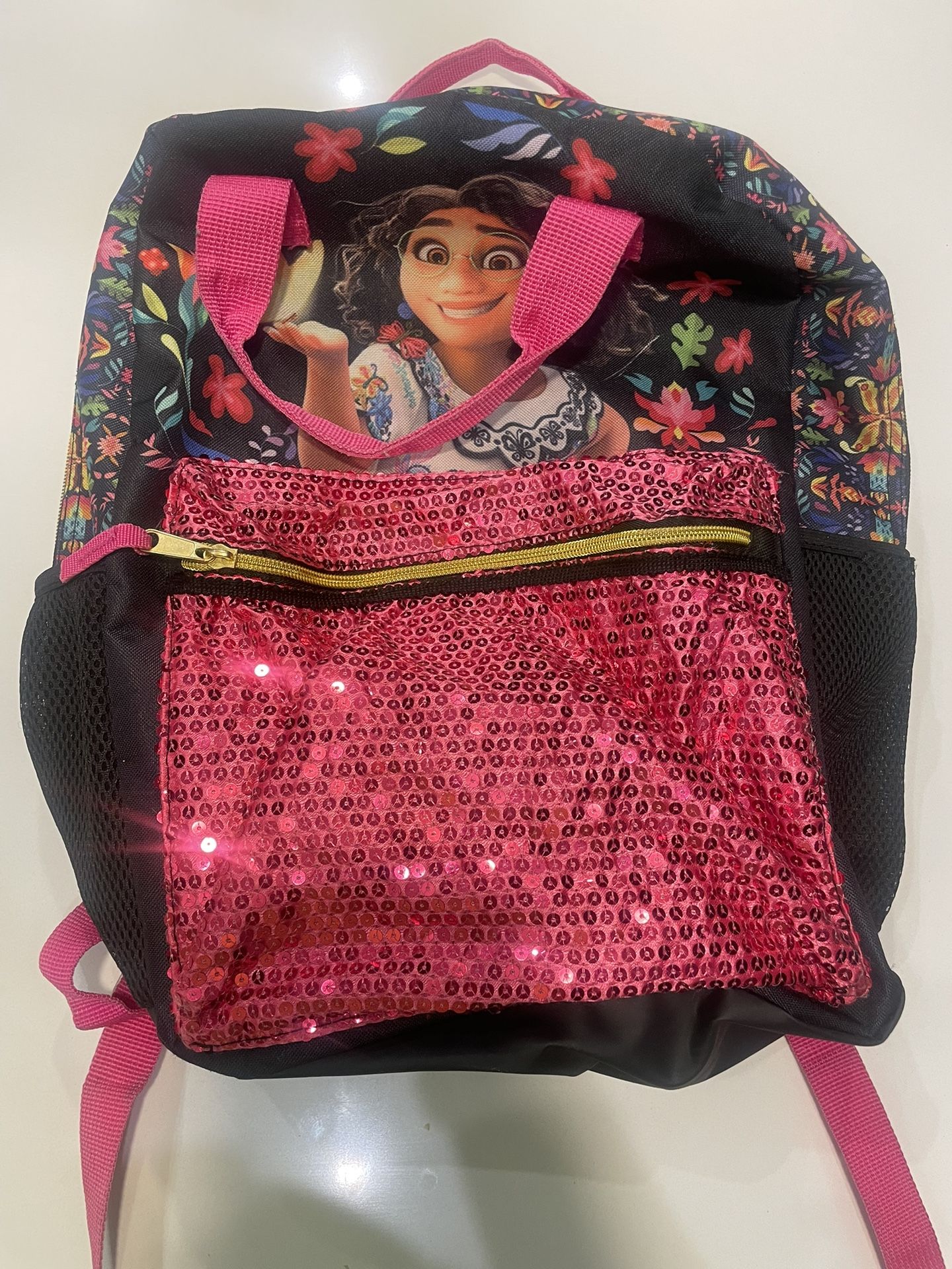 Encanto Girls Dual Handle Sequins Backpack 