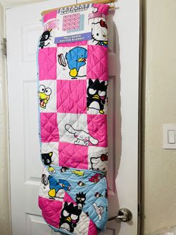 NWT Hello Kitty Cinnamoroll Keroppi Choco Cat Tuxedo Sam Full Queen Size Blanket Throw 