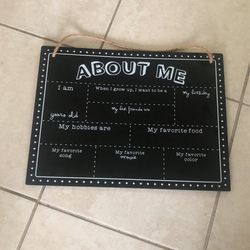 Black “About Me” Board NEW