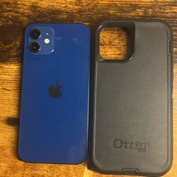 Blue iPhone 12 & 1364Gb Unlocked W/ Otterbox Case