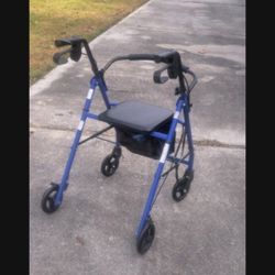 MEDLINE ADULT ROYAL BLUE ROLLATOR WHEEL WALKER