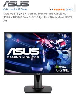 ASUS VG278QR 27” Gaming Monitor 165Hz Full HD