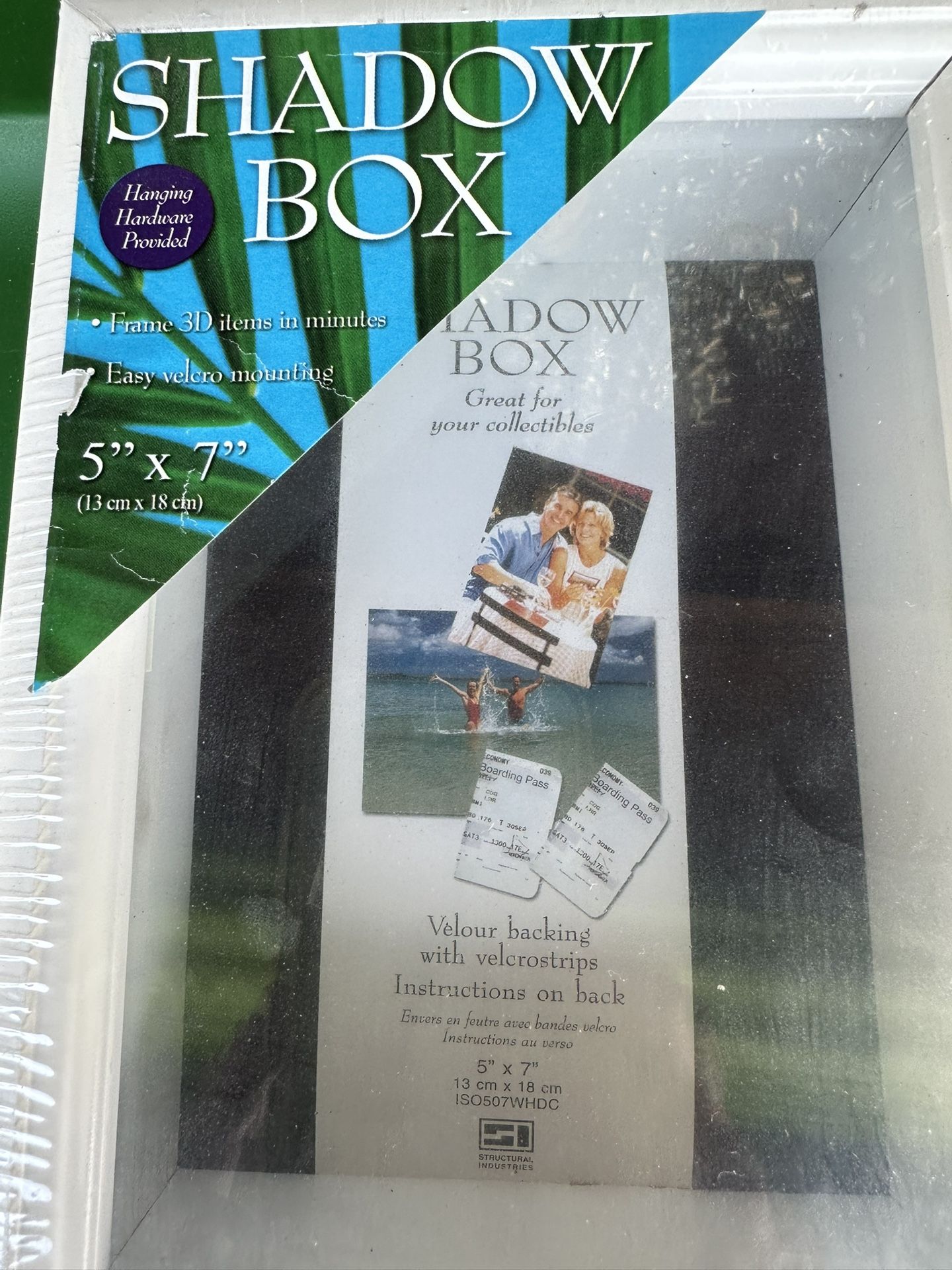 3 White Frame Shadow Boxes 5x7