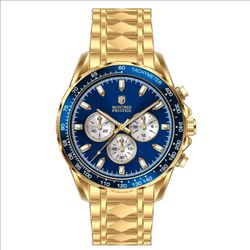 Montres Prestige MPW-0349 Men’s Watch 44mm Gold Blue Dial