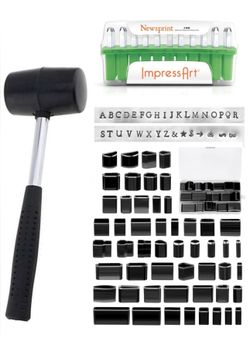 52 Leather Cutter Punch Tools & Letter and Number Stamps with Hammer
