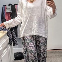 OWN by Basics Denmark 100% Linen VNeck Tunic Top. Side Slit, Wide Sleeve, OneSize. Breathable, Handmade. Stylish, Soft, Comfortable, Chic!