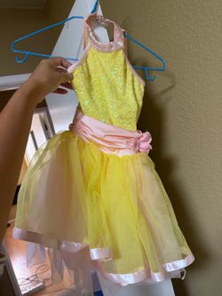 Girls Yellow Sequin Ballet Tutu Dress for 2-4 years old