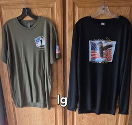 2 patriotic men's shirts,  Lg