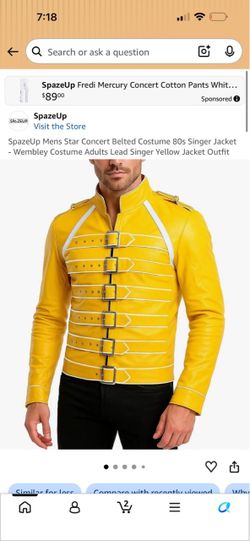 SpazeUp Freddie Mercury Yellow Costume Jacket