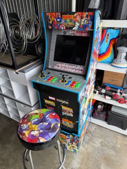 Marvel VS. Capcom arcade machine with stool