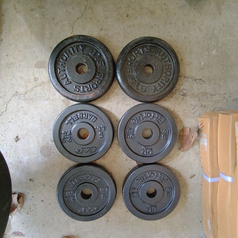 Standard 1inch 5lb Weight Plates In Good Condition
